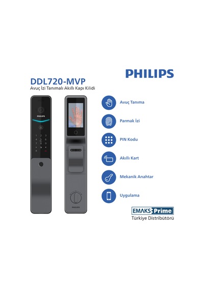 Akıllı Kilit Ddl720-mvp-17hwse Emaksprime Garantili Avuç İçi Damar Tanıma Teknolojisi, Merkezi Kilit İle Uyumludur