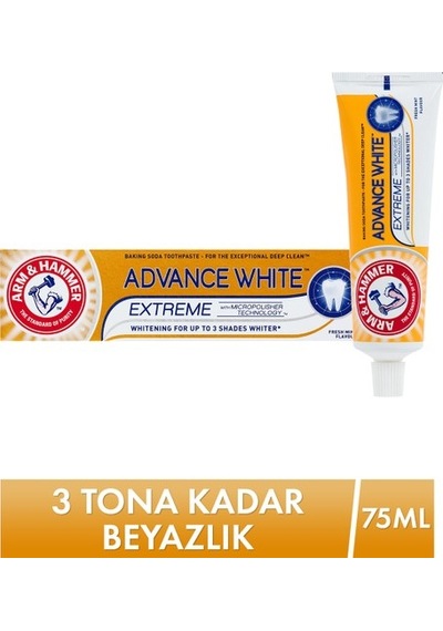 Arm & Hammer Advance White Diş Macunu 75 Ml 3 Tona Kadar Beyazlatıcı Etkiyle