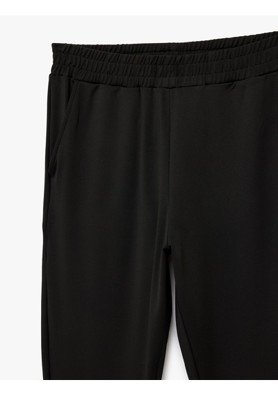 Koton Beli Lastikli Cepli Jogger Spor Eşofman Altı Siyah 6sam40011nk Siyah