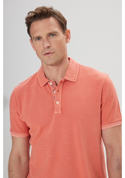 AC&Co / Altınyıldız Classics Erkek Kıremıt Slim Fit Dar Kesim %100 Pamuk Polo Yaka Tişört Kiremit