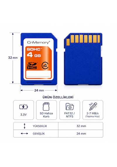 Ultratekno 4gb Sdhc Class 4 Tam Boy Sd Hafıza Kartı