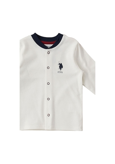 U.S. Polo Assn. Krem Çıtçıtlı Uspa Desen Bebek 3'lü Takım Krem