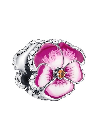 Menekşe Pembe Charm Gümüş Kaplama