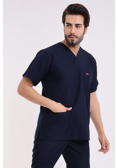 Zarf Yaka Erkek Tek Üst Likralı - 6402 Lacivert 6402 Lacivert Soft