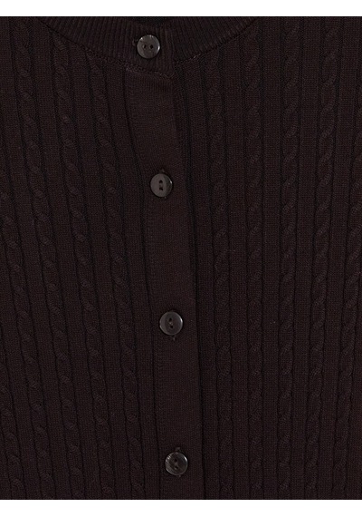 Lcw Comfort Kahverengi Bisiklet Yaka Kadın Triko Hırka