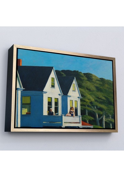 Ahşap Çerçeveli Edward Hopper - İkinci Kat Güneş Işığı Tablo - Second Story Sunlight-7129