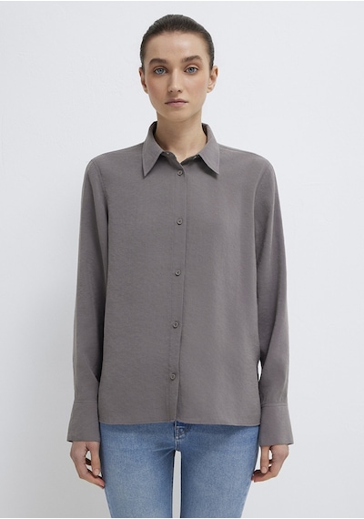 Mavi - Tencel Tm Liyosel Karışımlı Antrasit Gömlek 1211374-90721 Antrasit