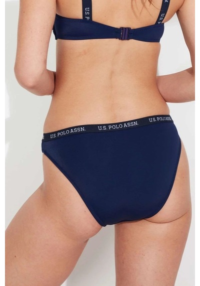 U.S. Polo Assn. Kadın Lacivert Kalın Kenarlı Lastikli Bikini Alt Lacivert