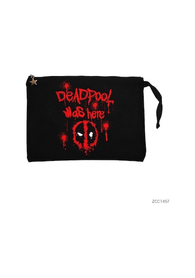 Zepplin Giyim Deadpool Was Here Siyah Clutch Astarlı Cüzdan / El Çantası