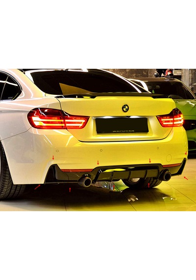 F32 F33 428i Difüzör Tırnaklı - Plastik Parlak Siyah