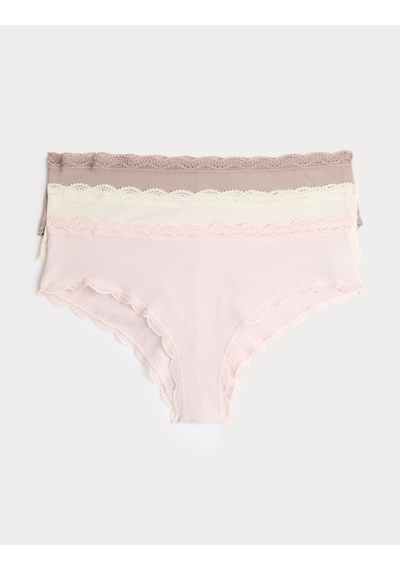 Marks & Spencer 3'lü Pamuklu Külot T61004000I Bej