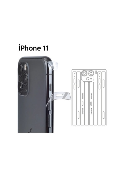 İphone 11 6.1 Hidrojel Hayalet Yan Alt Üst Kamera Kaplama Film- 5775