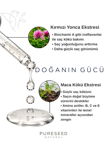 Pureseed Natural Saç Yoğunlaştırıcı Multi Peptit Kafein Kompleks Serum - 50ml
