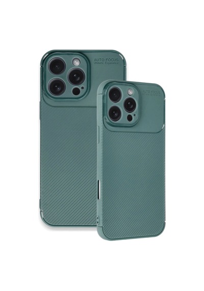 Apple Uyumlu  iPhone 16 Pro Max Kılıf Auto Focus Karbon Kapak Koyu Yeşil