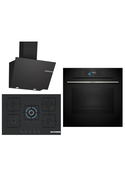 Bosch Black Deluxe HSG7584B1 Buharlı 4D Hot Air 3D Fry - PNQ7B6P31O 75 CM Wok Bek  - DWK66PJ60T 3 Lü Ankastre Set 613