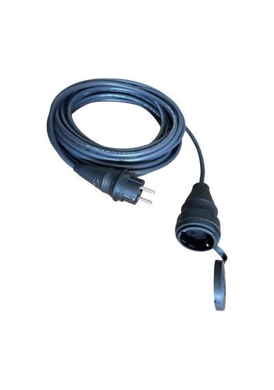 3x1.5mm%100 Bakır Ttr Topraklı Seyyar Uzatma Kablosu Siyah, 5 Metre