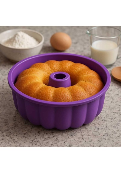 Tr Ckm Silikon Silikon Yuvarlak Kek Kalıbı Ve Figürlü 6lı Tepsi Muffin Kalıp Mor Kek Kalıbı Mor Genel