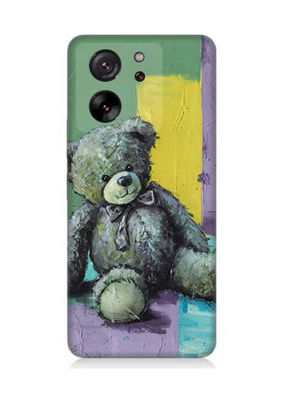 Xiaomi Mi 13t Pro Uyumlu Soyut Renkli Oyuncak Ayı Desenli Silikon Kılıf Çok Renkli