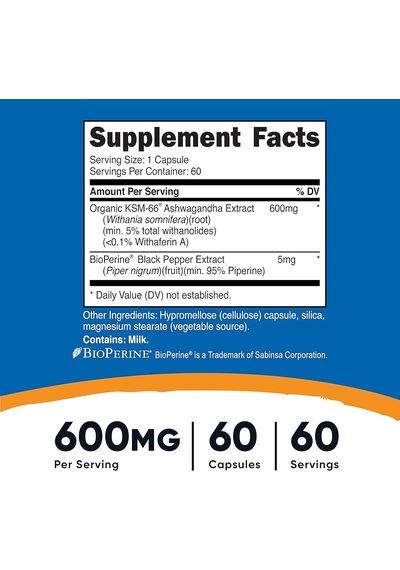 Nutricost Ksm66 Ashwa/gandha 600 Mg 60 Capsul