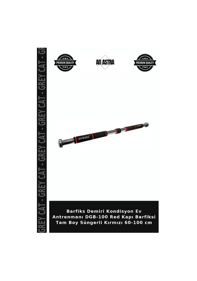 Barfiks Demiri Kondisyon Ev Antrenmanı Dgb-100 Red Kapı Barfiksi Tam Boy Süngerli Kırmızı 60-100 Cm