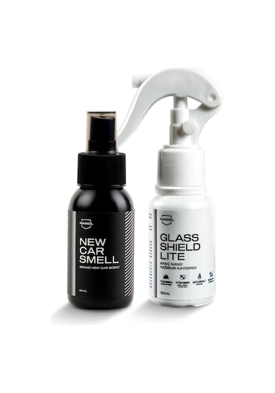Nasiol-SET 11-Glasshield Lite Nano Yağmur Kaydırıcı ve New Car Smell Yeni Araç Kokusu Seti