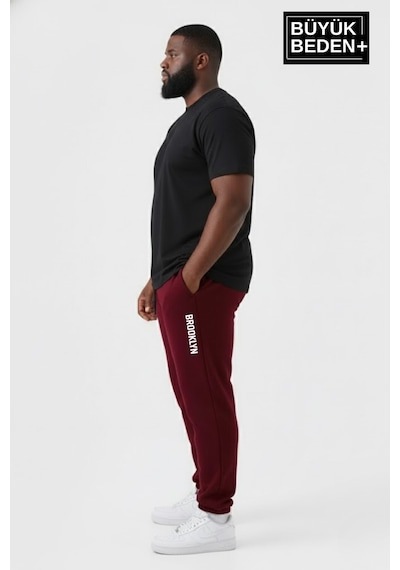 Süperlife Erkek Büyük Beden Brooklyn Baskılı Paça Lastikli Jogger İnce Eşofman Altı Spr26bea951-2 Bordo Süperlife Erkek Büyük Beden Brooklyn Baskılı Paça Lastikli Jogger İnce Eşofman Altı Spr26bea951-2 Bordo