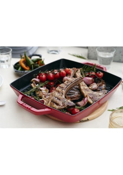 Staub La Cocotte Izgara Tava | Döküm Demir | 33 CM | Kiraz