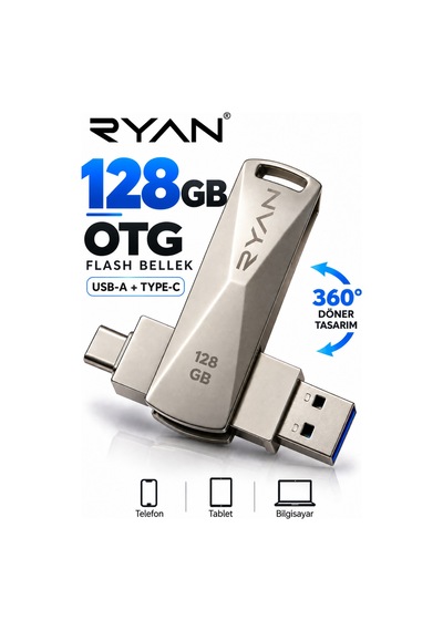 128 Gb Otg Flash Bellek Type-c Otg Flash Usb Data Bellek