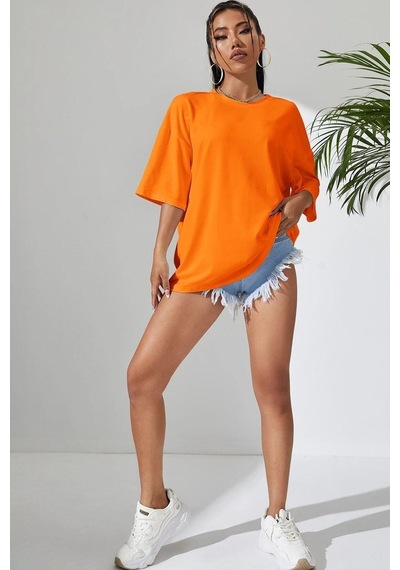 Flood Of Style Unisex Turuncu Sırt Kelebek Baskılı T-shirt