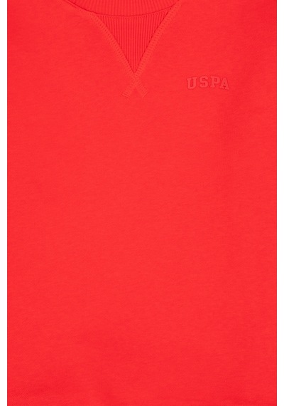 U.S. Polo Assn. Erkek Çocuk Kırmızı Bisiklet Yaka Basic Sweatshirt 50313829-VR030