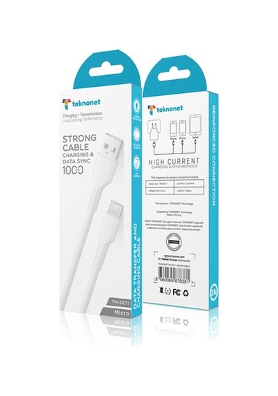 Teknonet 2.4A Plastik 100 Cm Micro Hızlı Şarj Ve Data Kablosu (549148106)
