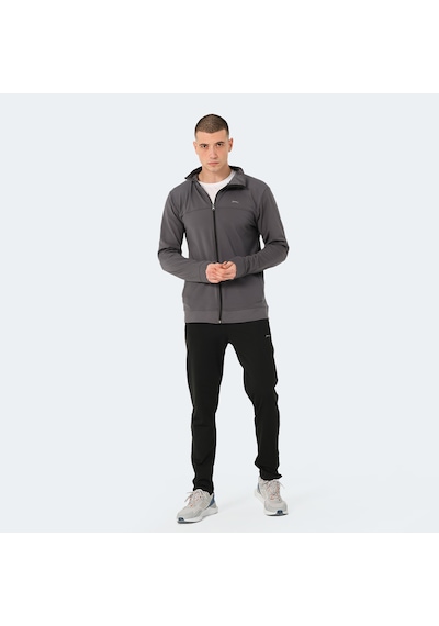 Slazenger OPRAH Erkek Fermuarlı Dik Yaka Cepli Koyu Gri Eşofman Takımı