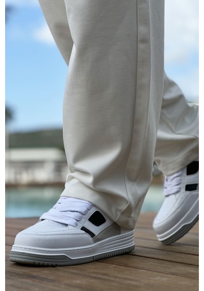 Sneaker Ayakkabı Günlük Erkek Spor Ayakkabı Tarz2410 Beyaz - Siyah