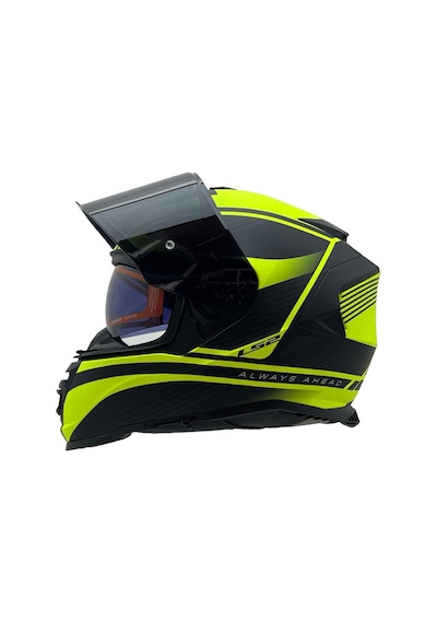 Storm 2 Dodger Neon Sarı Full Face Motosiklet Kaskı Siyah Camlı Floresan Sarı
