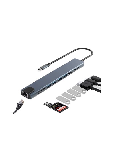 Lexroo Cr20 10in1 Mac-book Thunderbolt 3 Uyumlu Adaptör Çevirici Hub Type-c'den 4k30hz Hdmı, Usb 3.0