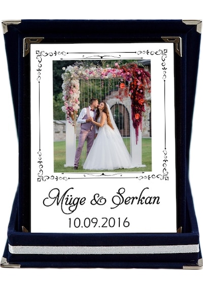 Evlilik Yıl Dönümü Hediyesi Fotoğraflı Isimli Ve Tarihli Plaket