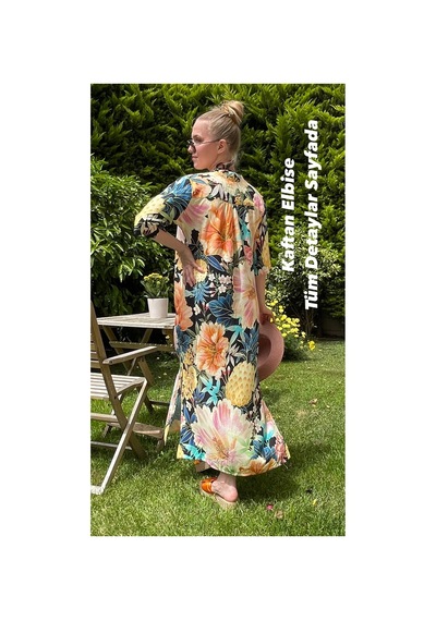 Lila Mare İpek Viskon Özel Tasarım Kaftan Elbise Çiçek, Tropik Desen Çiçek, Tropik Desen Lila Mare İpek Viskon Özel Tasarım Kaftan Elbise Çiçek, Tropik Desen Çiçek, Tropik Desen