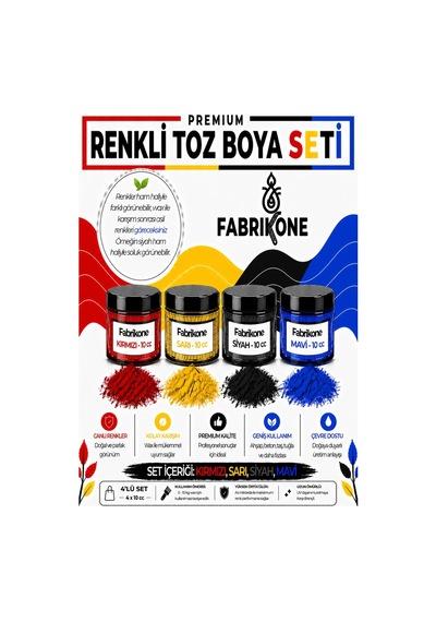Toz Mum Boyası Seti 10 Cc 4 Lü Soya & Parafin Wax Için Kırmızı, Sarı, Siyah, Mavi Bkfab4ksrsm10g Karışık