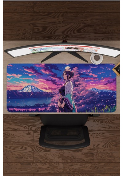Kimetsu No Yaiba Anime V2 - 90x40 Xxl Gaming Kauçuk Kaymaz Taban Mouse Pad Fare Altlığı