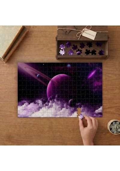 Nebulalı Gezegen Tasarımı 240 Parça Ahşap Puzzle Ahşap Kutuda Mpy60011