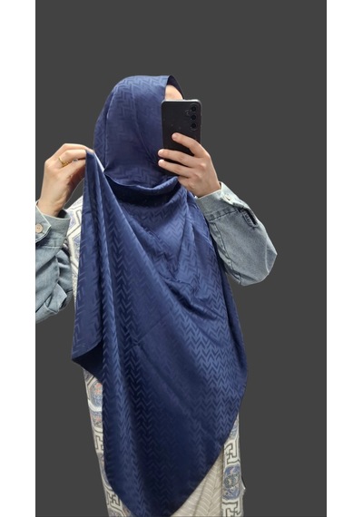 Aminenesil Modakaşmir Jakar Şal Lacivert Renk