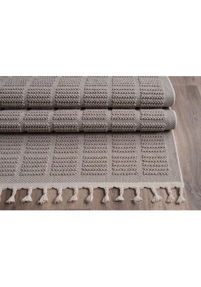 Bukle11880 Bej Yumuşak Dokulu Halı Kilim Salon Mutfak Koridor Kesme Yolluk Dokuma Makine Halısı Bej