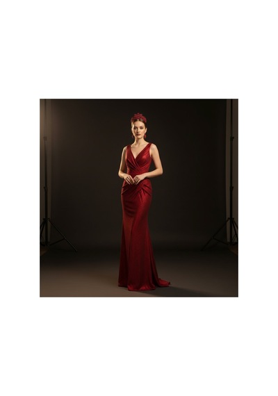 Majestic Blossom Crown - Gelin Kına After Taç Ve Küpe Kırmızı - 797153335 Kırmızı