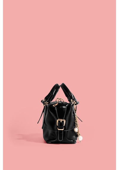 Westbag Kadın Parlak Rugan Deri Star Charm Detaylı El Ve Omuz Askılı Çanta Siyah
