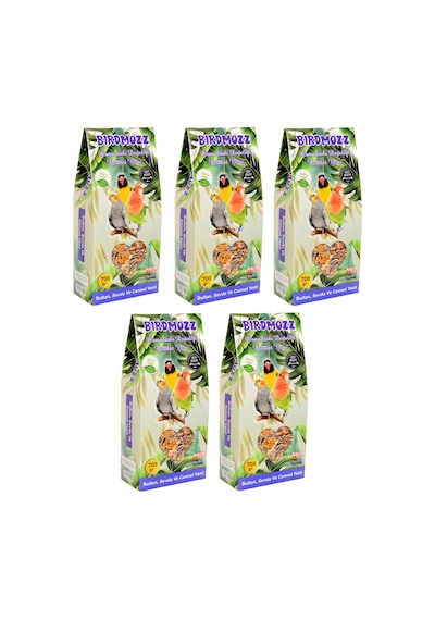 Birdmozz Premium Vitaminli Paraket Cennet Sultan ve Sevda Kuşu Yemi 5 x 700 G