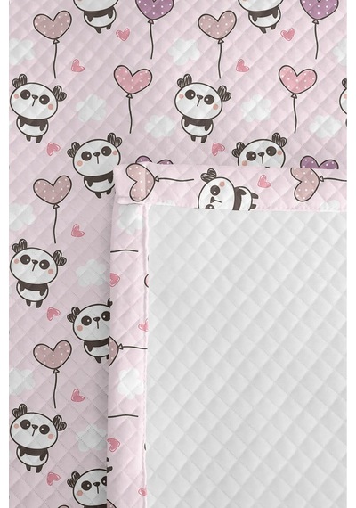 Evimde Bambaşka Panda Pembe Pastel Kız Çocuk Pike Takımı - Kalpli Lila Bebek Odası Mevsimlik Yatak Örtüsü-160x220 CM Evimde Bambaşka Panda Pembe Pastel Kız Çocuk Pike Takımı - Kalpli Lila Bebek Odası Mevsimlik Yatak Örtüsü-160x220 CM