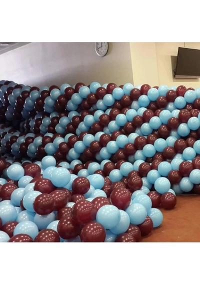10 Adet Metalik Sedefli Parlak Bordo Ve Mavi Balon