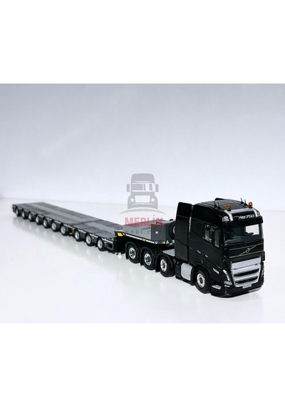 1/50 Volvo Fh5 8x4 750hp + Low Loader 10 Aks -broshuıs - Lowbed