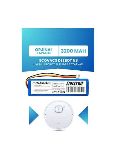 Ecovacs Deebot N8 Uyumlu Batarya 3200mah Pil