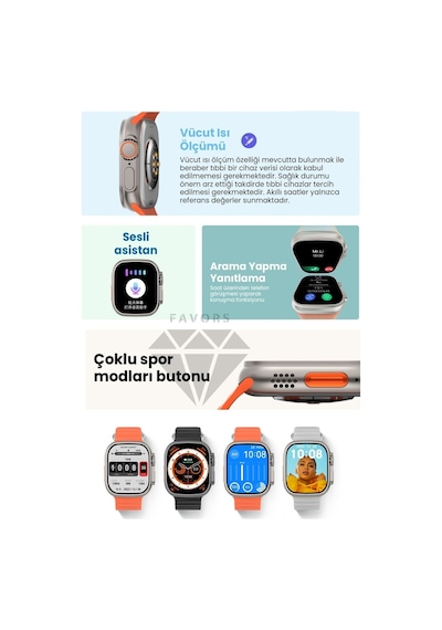Favors DT8 Ultra + Watch 8 Ultra Akıllı   Saat